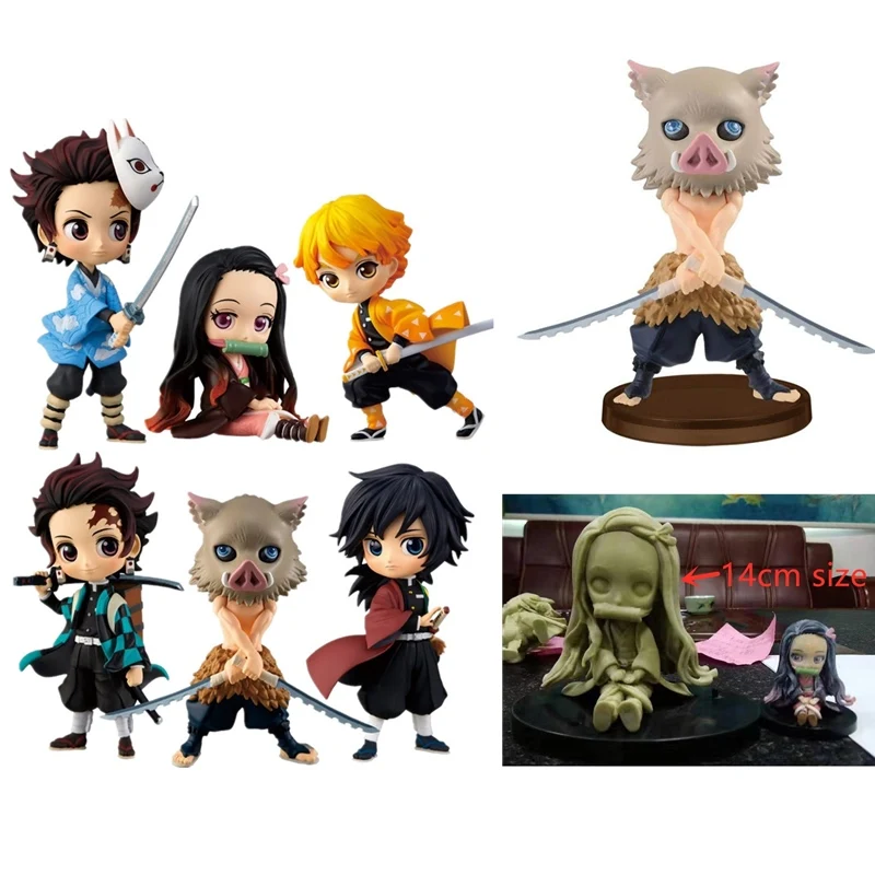 14 см аниме фигурка демона убийцы Kimetsu No Yaiba Hashibira Inosuke Kamado Tanjirou Agatsuma Zenitsu Nezuko