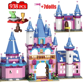 

ERBO 938pcs City Romantic Castle Building Block Friends Classic Movie Snow White Figures DIY House Bricks Sets Toys for Girls