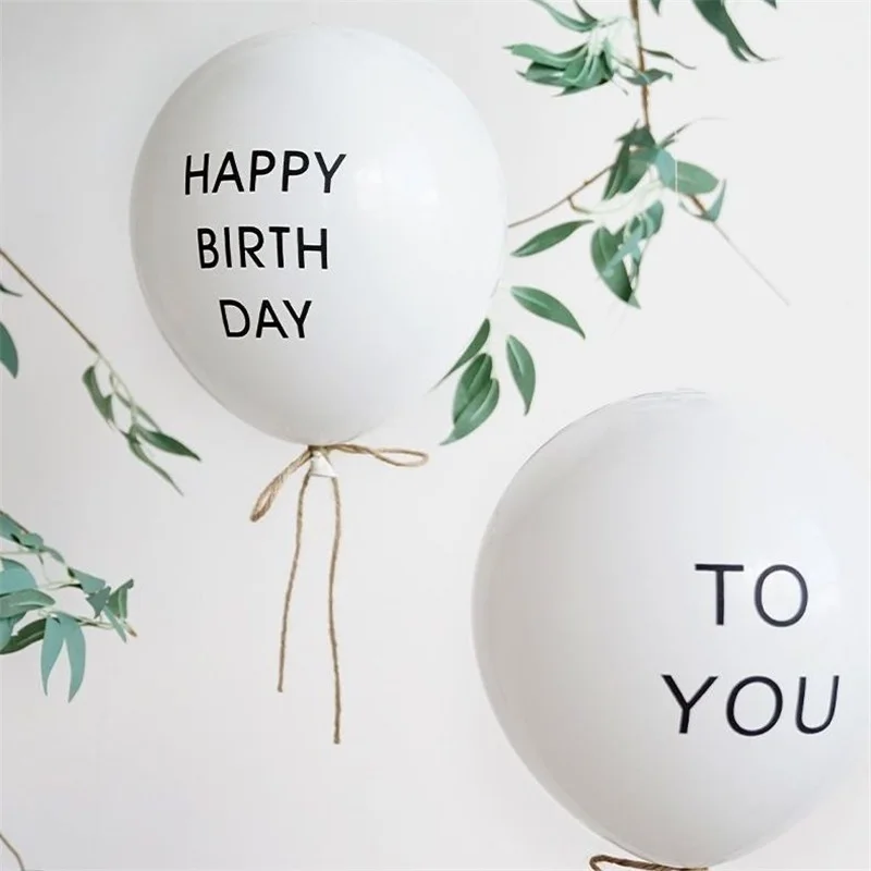 

12Inch Happy Birthday To You Latex White Balloon Kids First One Birthday Party Decoration Balloon Baby Boy Or Girl Lovely Party