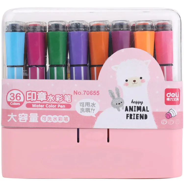 24 colors washable seal watercolor pen children's washable and not  dirty hands baby drawing graffiti brush set - Yamibuy.com