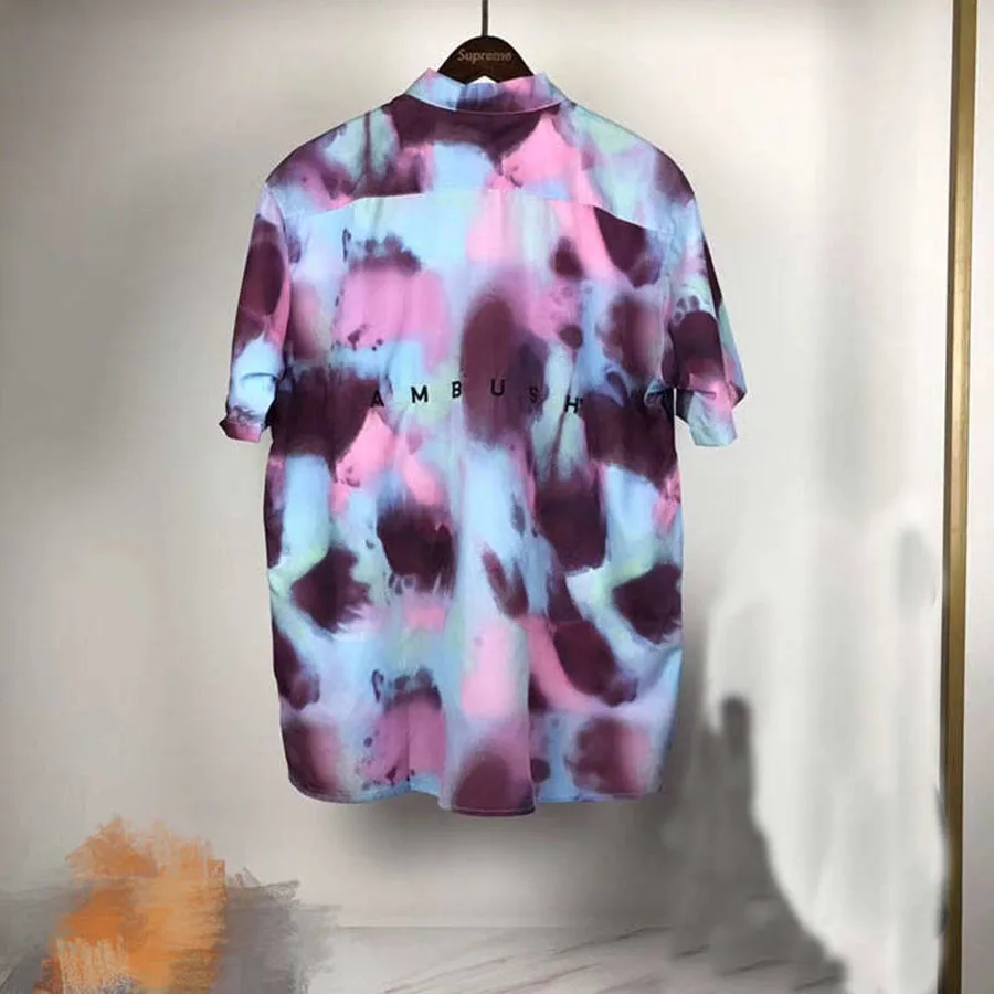 

AMBUSH Shirts Men Women 1:1 Hip-Hop Casual Beach Tie dyeing Embroidery Soft AMBUSH Shirts