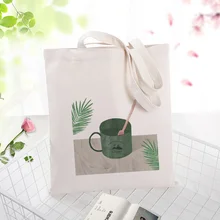 Зеленая серия Сумка вместительная сумка для покупок сумка на заказ Печать логотипа холст текст DIY ежедневное использование экологическая многоразовая утилизация