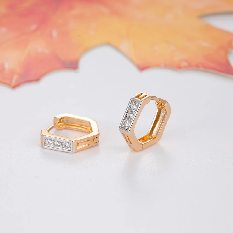 Новые золотые серьги-кольца с кристаллами CZ CC для женщин Bijoux Brinco Модные 21E18K-102