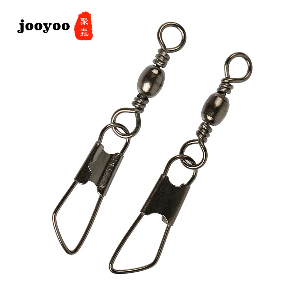 

jooyoo 10PCS/lot Brass Barrel Fishing Swivels Solid Rings Fishing Pin Line Connector with Interlock Snap Swivels Tackle Tool