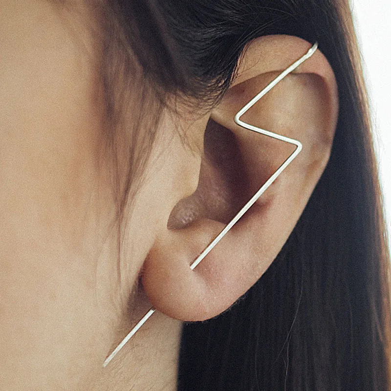 

925 Silver Ear Cuff Piercing Earrings Handmade Jewelry Gold Filled Brinco Minimalist Oorbellen Vintage Custom Earring for Women