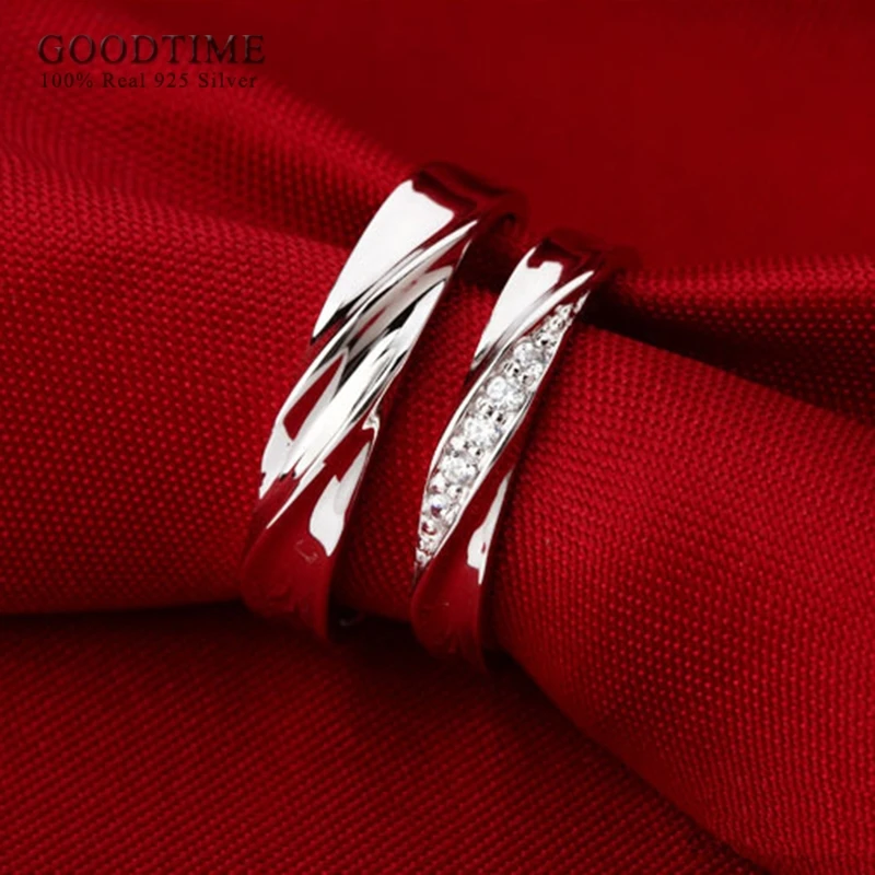 Silver Ring Wedding Rings Silver Rings Fashion Couple Ring For Women Men Pure 925 Sterling Silver Jewelry Romantic Wedding Rings For Lovers