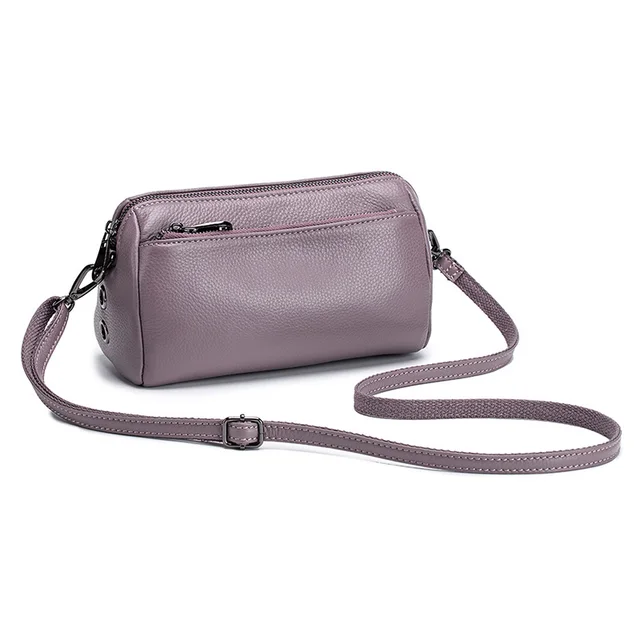 RanHuang New 2021 Women's Genuine Leather Shoulder Bags High Quality Cow Leather Small Messenger Bags Fashion Crossbody Bags Red Purple