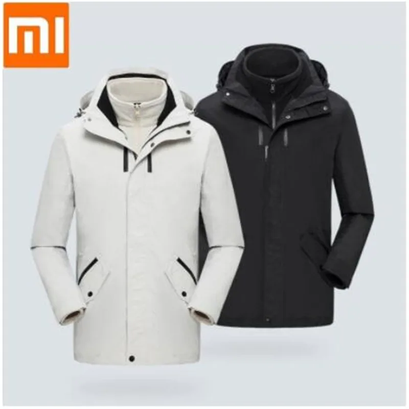 

New Xiaomi ULEEMARK 3 in 1 Mid-length Travel Jacket Removable Design Multifunctional storage Waterproof Stylish Outdoor Coat