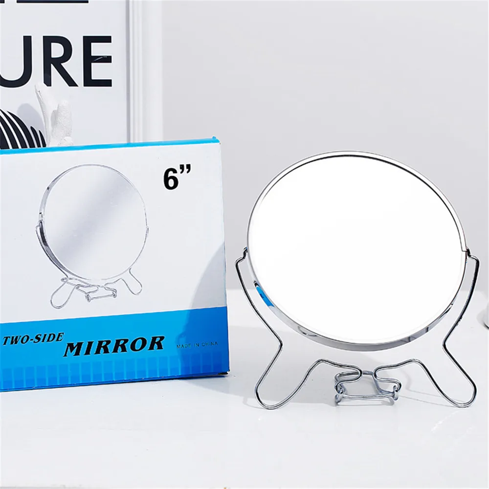 6 Inch 6/8 дюймов 1х складное настольное зеркало для макияжа, зеркальное увеличительное зеркало, двухстороннее металлическое портативное косметическое зеркало для путешествий, Настенное подвесное - Цвет: 6 Inch