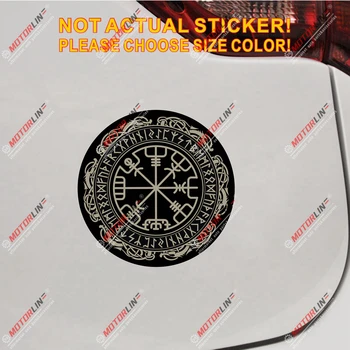 

Helm Of Awe Decal Sticker Vegvisir Viking Compass Rune reflective glossy style a pick size