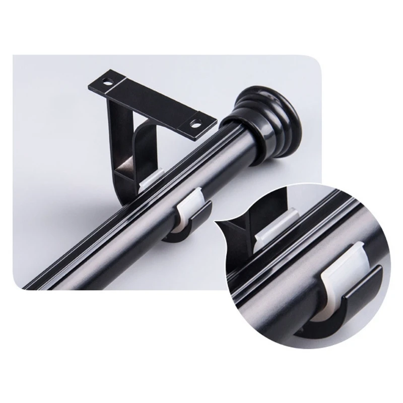 Description Picture 4 of item2pcs Window Drapery Ceiling Hanging Holder Wall Curtain Rod Bracket Set Side Top Mounted Fits 1 inches Rod