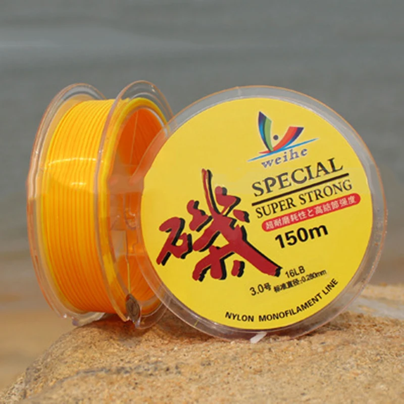 

150m Fishing Line Yellow Red Two Color Thread Luring Nylon Bait Rod Connector