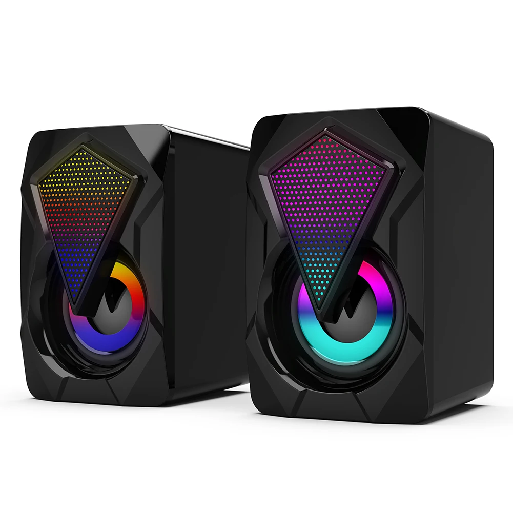 

X2 Stereo Sound Surround Loudspeaker with RGB Light for Desktop Laptop PC Computer Speakers USB Powered Subwoofer
