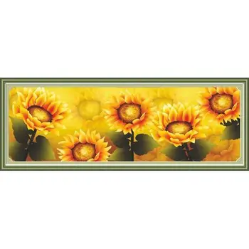 

51286 painting with rhinestones 5D 'подсолнухи', 135x54 cm