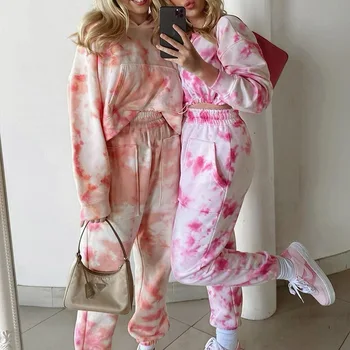 

Fashion Women Pants Tie-dye Tie Leg Harem Pants High Waist Loose Full Lenght Casual Streetwear Hoodies Trousers Hip-hop 2020 New