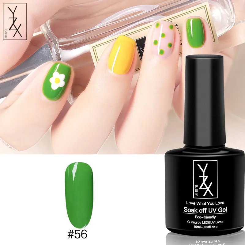 Color56 YXZ УФ/светодиодный гель для ногтей Soak Off 10 мл Toenail эмалевый лак Черный молочный белый желтый зеленый красный лак для ногтей для милых женщин - Цвет: Color56
