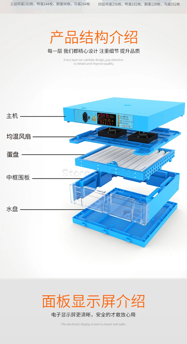 Полностью автоматический интеллектуальный инкубатор для яиц, Китай, курица, утка, гусь, голубь, попугай, кувэ, термостат для инкубатора