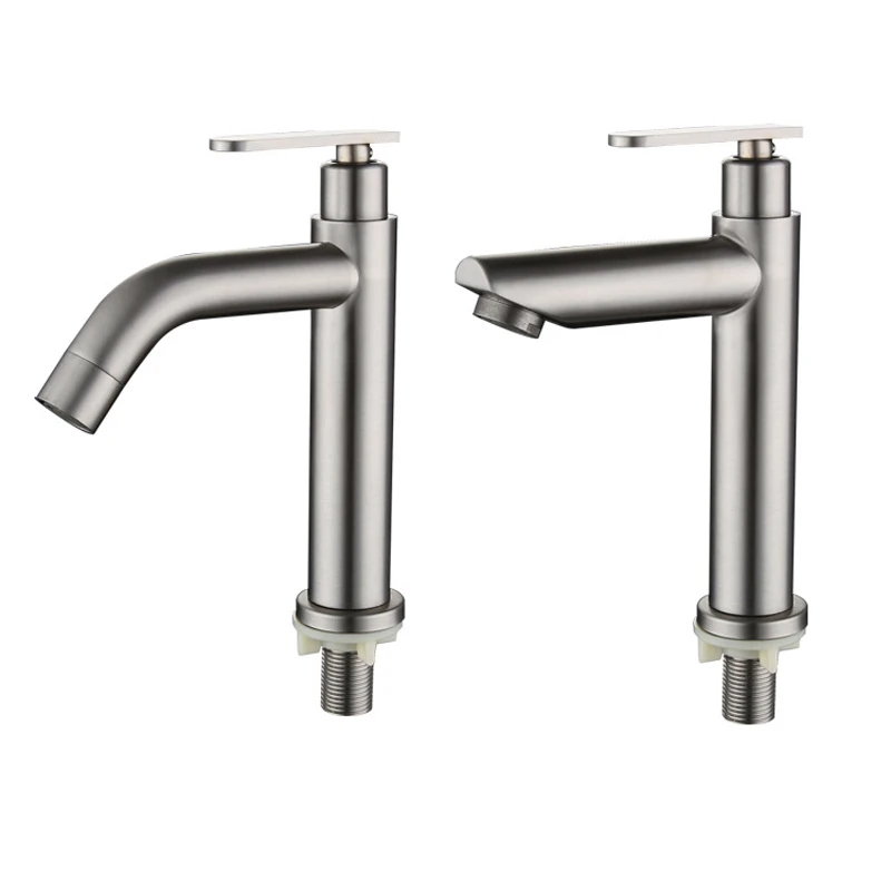 Basin Faucet Bathroom Basin Faucets Single Cold Water Bathroom Sink Faucets Brushed 304 Stainless Steel Single Handle Washbasin Tap basin faucet,bathroom faucet
