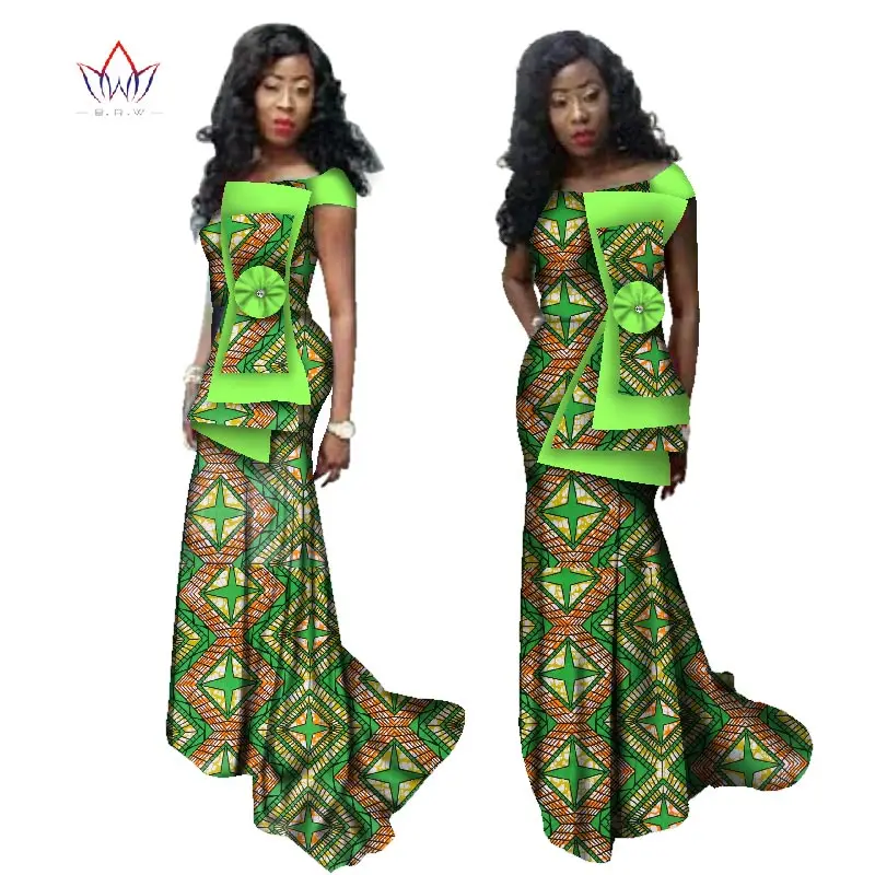 Summer Dress Maxi African Dresses for Women Off Shoulder Dresses Women Strapless Vestidos Elegant Printed Clothing Unique WY2457