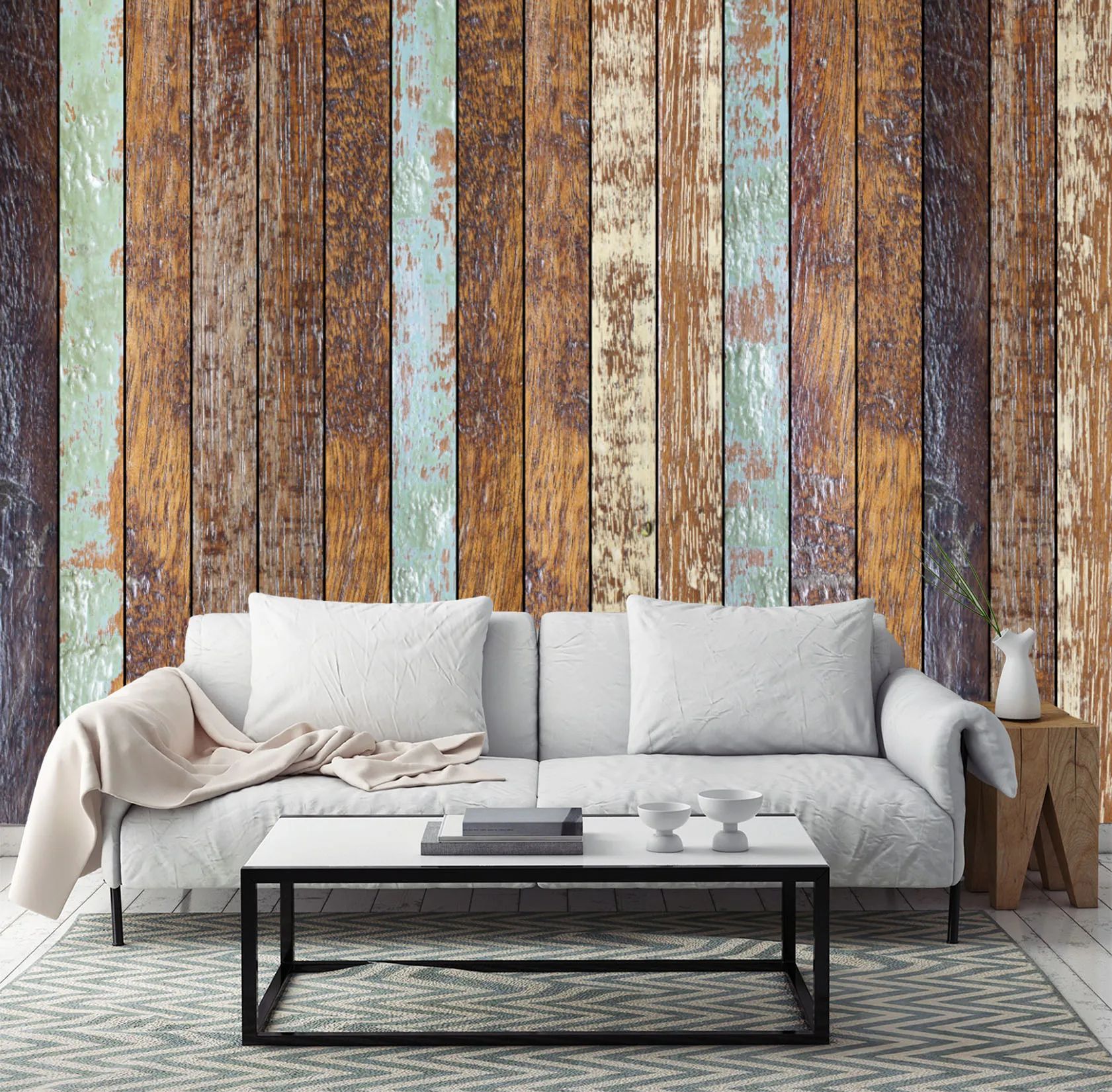 [Self-Adhesive] 3D Wood Plank Texture 128 Wall Paper mural Wall Print Decal Wall Murals