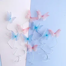 5pcs Solid Royal Blue Butterlies Happy Birthday Cake Toppers  for Baby Shower Birthday Party Cake Supplies for Girlfriend Gift