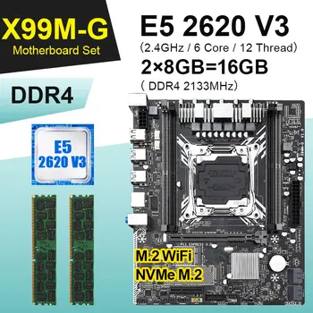 

X99 MG Motherboard Set with Xeon E5 2620 V3 LGA2011-3 2620V3 CPU 16GB Kit of 2 x 8GB 2133MHz DDR4 Memory ECC REG