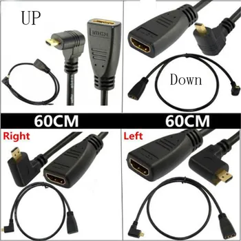 

90°angle Micro HDMI Male to HDMI Female Adapter Convertor Short cable 1080P TV Display Projector Digital Camera Data Cable