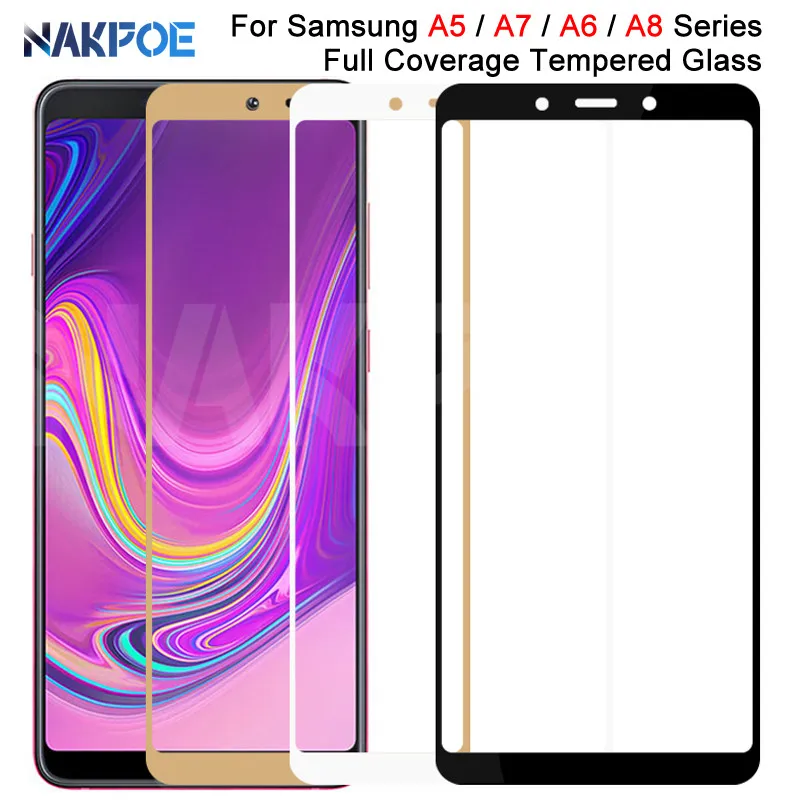 9D Защитное стекло для samsung Galaxy A3 A5 A7 A6 A8 Plus A9 закаленное защитное стекло для экрана чехол