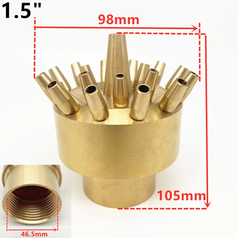 Description Picture 3 of itemNew 1" 1.5" Brass 3 Layers Fountain Nozzles Garden Pool Fountain Head