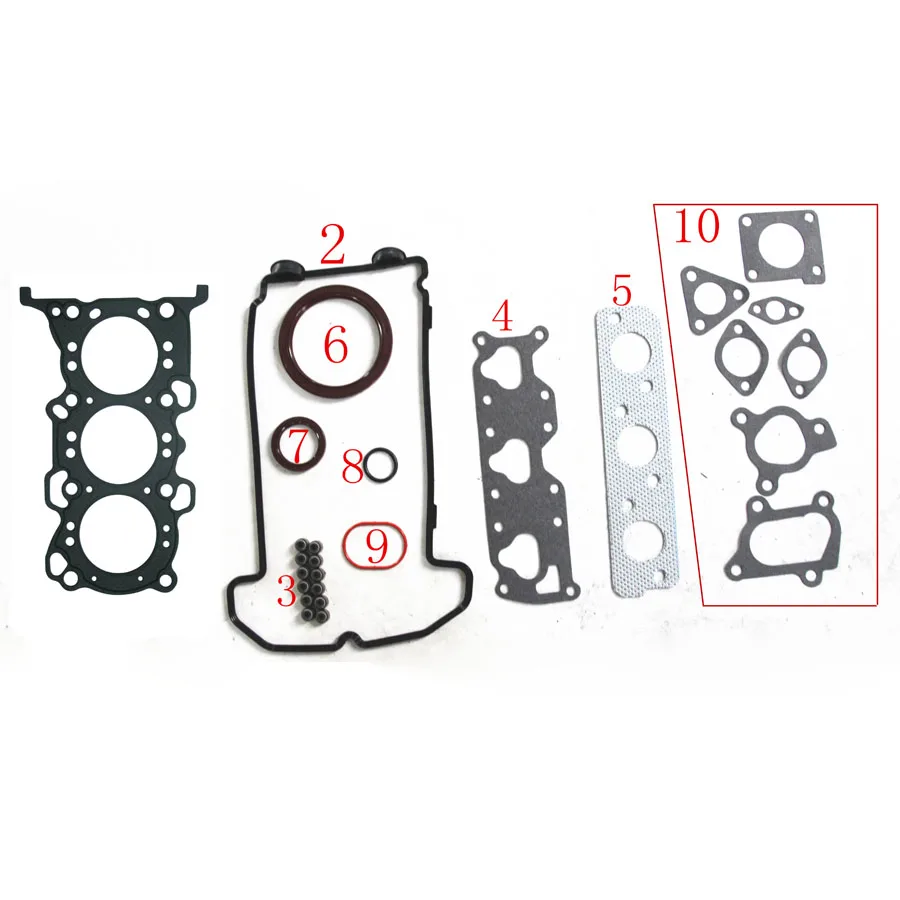 FOR SUZUKI KEI 12V and WAGON R+ K6A Full Set Engine Parts Engine Rebuild Kits Gasket 11402-78838 50272200