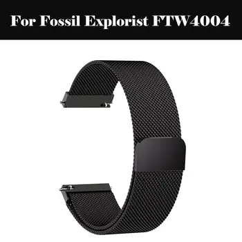 

Milanese Watchband 18mm 20mm 22mm Stainless Steel Metal Band Strap Bracelet Accessories Black For Fossil Explorist FTW4004