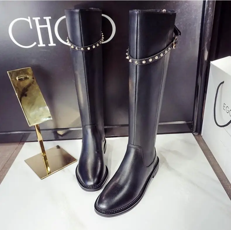 Botas mujer коллекция 2019 года Повседневная обувь женские сапоги до колена с