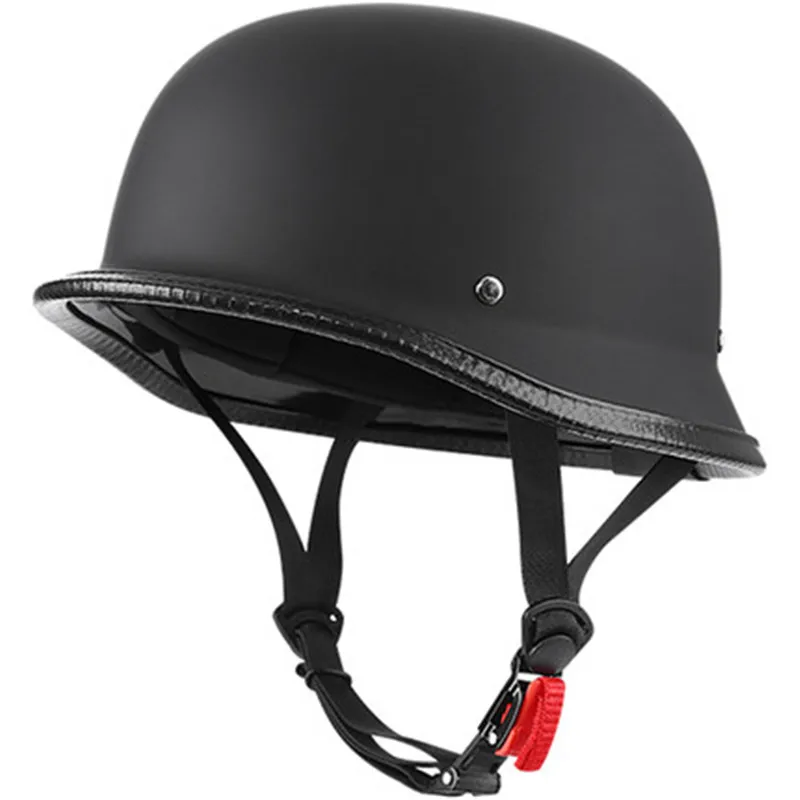 Unisex Dot Retro Motorcycle Helmets Matte Black German Half Face Helmet