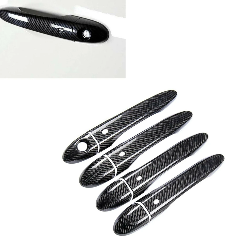 Glossy Carbon Fiber Look Door Handle Covers – Set For BMW 3 Series F30 / F35 2013-2018 (Self-Adhesive) 5 thumbnail image