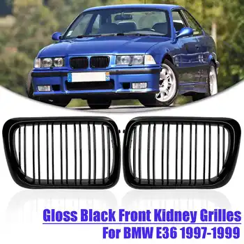 

Car styling Modified Baking Varnish Grille Racing Grills Matte Black Dual Line Front Kidney Grilles For BMW E36 1997 1998 1999