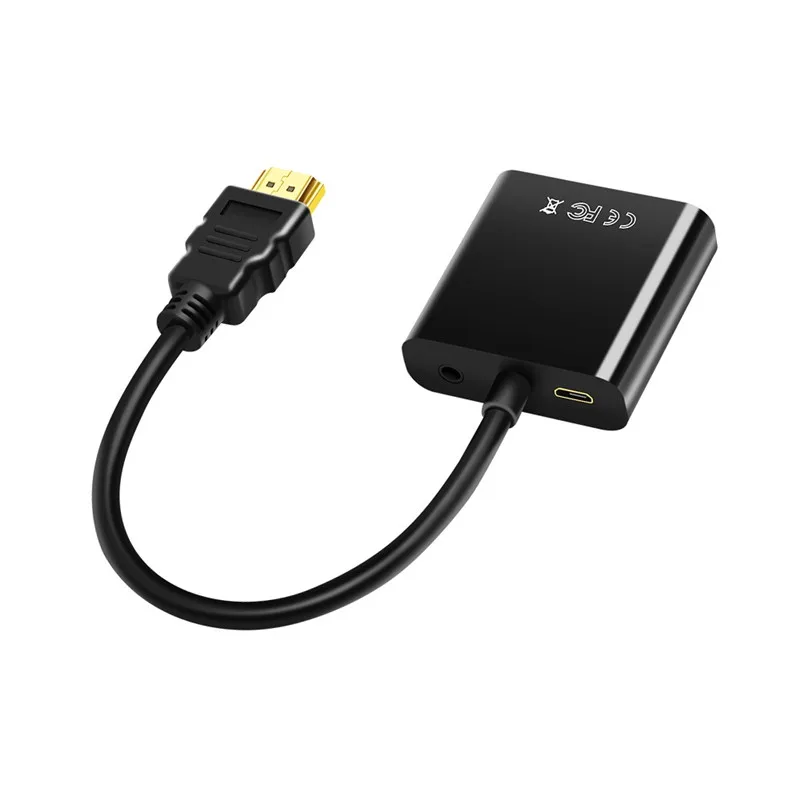

1080P Male HDMI To Female VGA Video HD TV Cable Converter Adapter with Audio Power Cable Display Projection Line for Computer PC