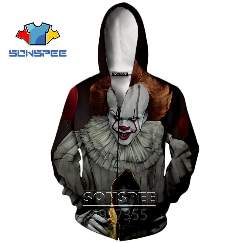 SONSPEE nightster Stephen King's It clown movie Harajuku/футболка с 3D принтом для мальчиков и девочек-подростков/толстовка/толстовки/шорты Детская одежда детский пуловер X206 - Цвет: 4