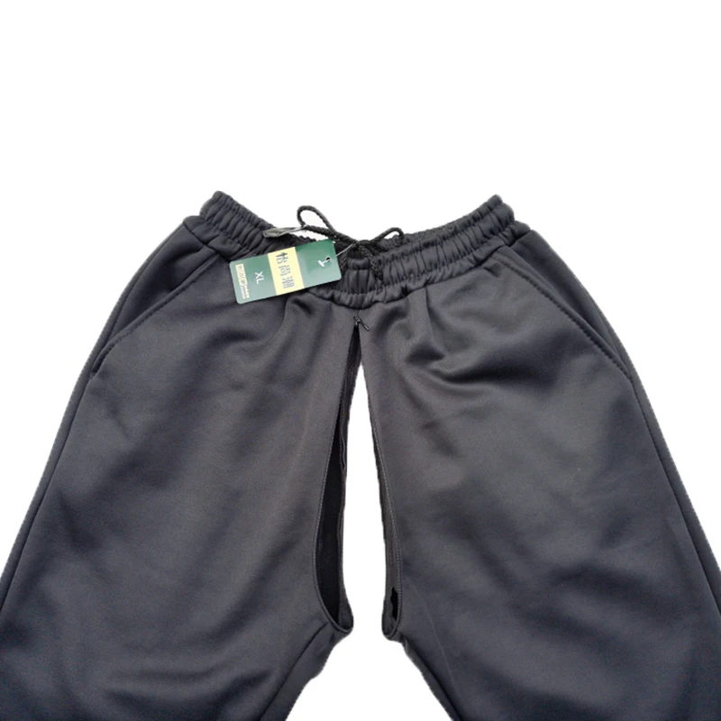 Outdoor Sex Pants For Winter Fleece Clothes Men Spring Autumn Zippers Open Crotch Sexy Cotton Exotic Trousers Clothing Plus Size