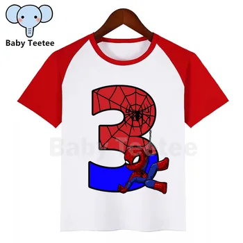 

Spiderman Birthday T Shirt Baby Girls Tshirt Boy Summer Short-Sleeved Casual T-shirts