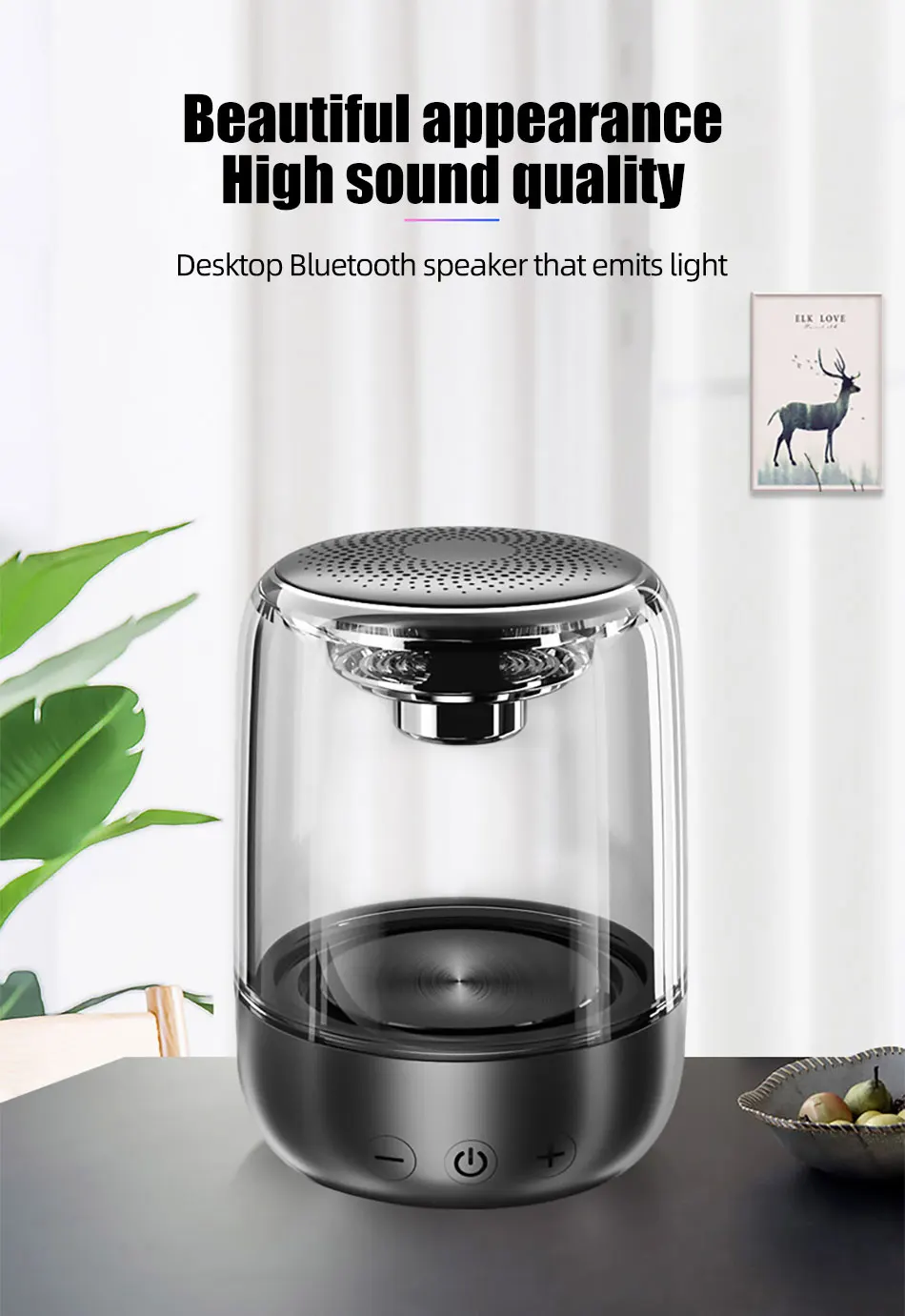 !ACCEZZ Bluetooth Speaker Portable Wireless Loudspeaker Waterproof Stereo Column Romantic Colorful LED Support TF Card with Mic (1)
