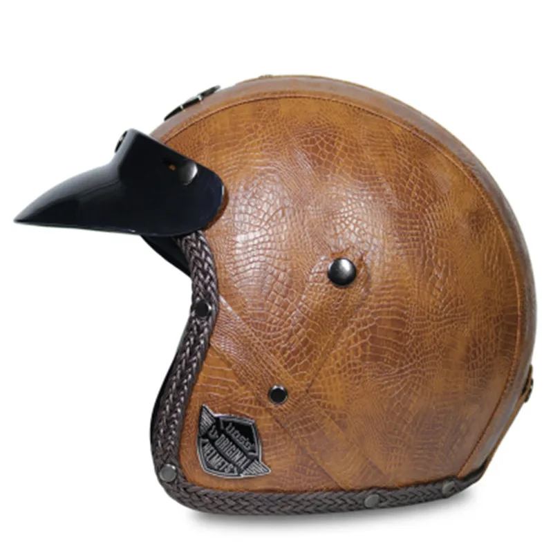 Design 4 Capacete, Мото шлем VOSS 058 moto rcycle шлем половина шлем Электрический мото rcycle открытый лицевой кожаный шлем мото крест - Цвет: Design 4