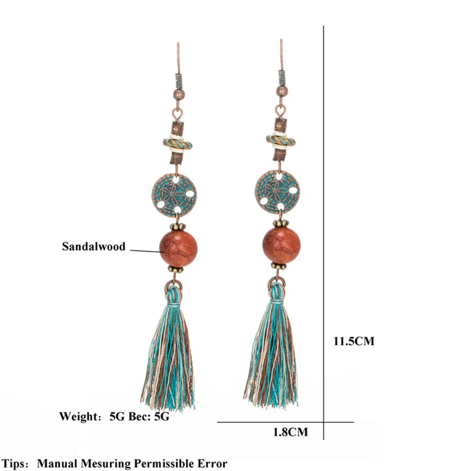 Exaggerated natural stones bead long tassel earrings 2020 New bohemian brincos bijoux Crystal dangle drop earrings women jewelry（1-1） (18)