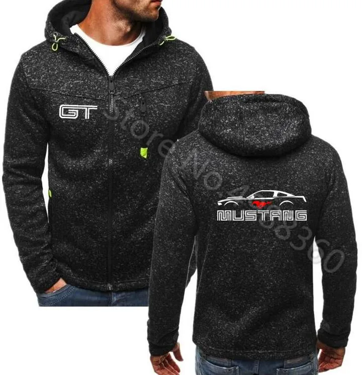 Ford GT mustang Hoodies Men Personality Zipper Sweatshirt Male Hoody Tracksuit Hip Hop Autumn Winter warm Hoodie Bomber Jacket | Мужская