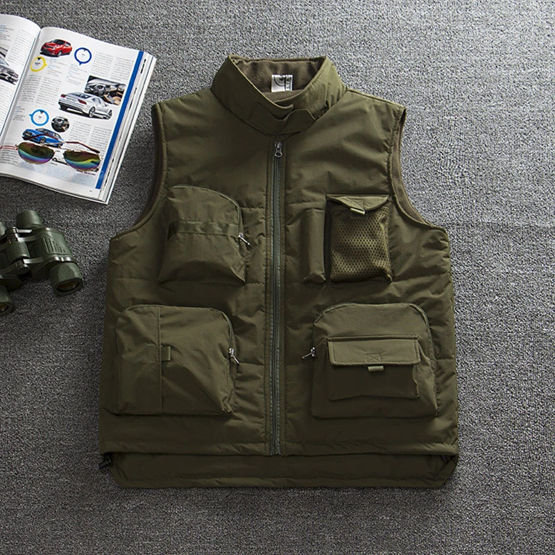 Autumn Men's Military Tactical Vest OutdoorsTravel Fishing Climbing Sport Photography Multi-pocket Cotton Women's Warm Waistcoat