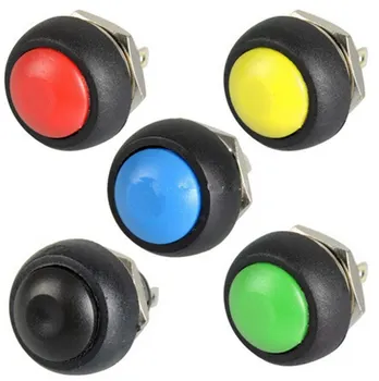 

1PCS PBS-33B 12mm Waterproof Momentary ON OFF Push Button Swithch Mini Round Switch 5 Colors