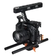 PULUZ ручка клетка для видеокамеры Steadicam Стабилизатор для sony A7 и A7S и A7R и A7R II и A7S II для Panasonic Lumix DMC-GH4 - Цвет: Оранжевый