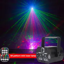

60 Patterns LED Stage Lights KTV Bar Flash USB Rechargeable Party Light RGB DJ Disco Projector Strobe Lamp With Remote Control