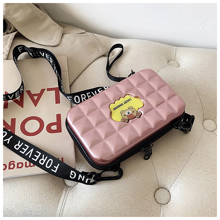 Cartoon Bag New Mini Suitcase Box Bag Small Fresh Messenger Bag Wide Shoulder Bag