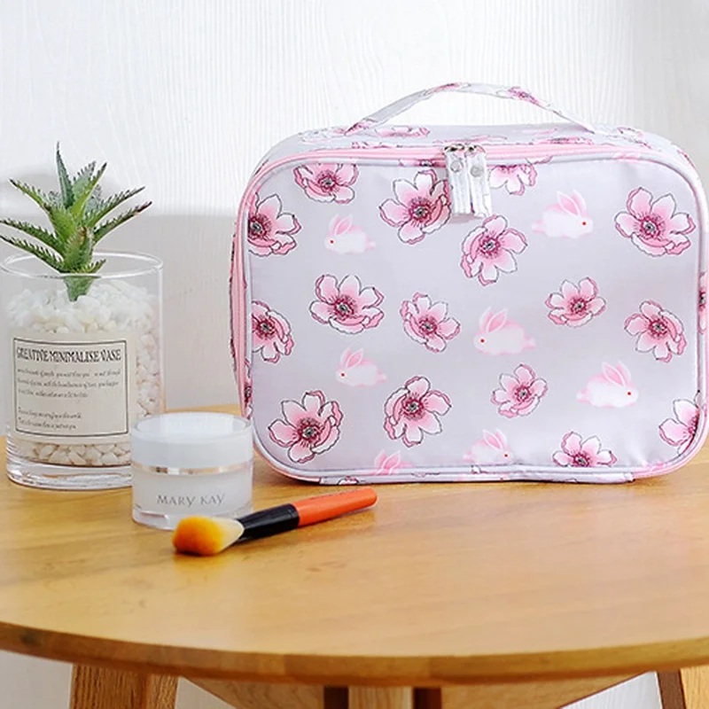 1 PC Printed Makeup Bag Portable Zipper Makeup Bag Large Capacity Women Cosmetic Storage Travel Make Up Bag Dropship New Arrival