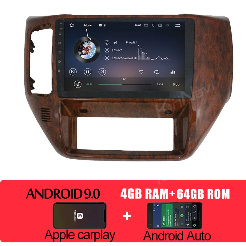 android car radio Kirinavi 1Din Android 9,0 " Автомагнитола gps для Nissan Safari Patrol/супер сафари dvd-плеер автомобиля автомотив головное устройство wifi 4G - Цвет: android car radio